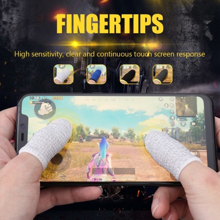 2pcs Finger Cover Breathable Game Controller Finger Sleeve For Pubg Sweat Proof Non-Scratch Touch Screen Gaming Thumb Gloves