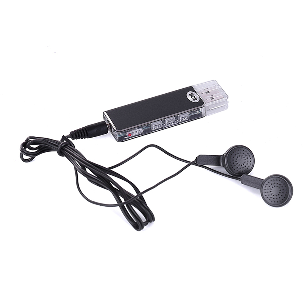 Mini Usb Recorder 13 Hours Alone Digital Voice Recorder- Black 1+8GB