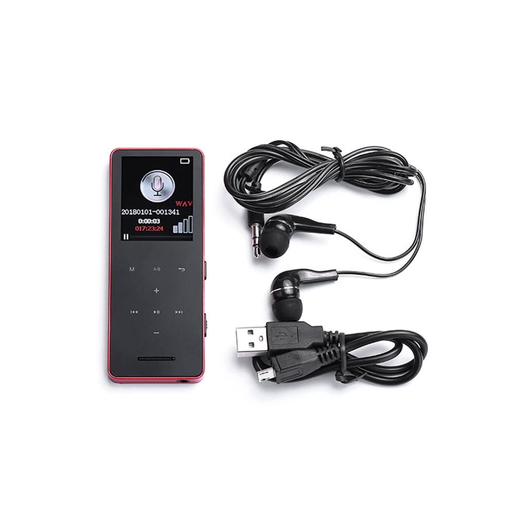 Bluetooth HIFI Player MP3 MP4 Hd Condition Touch Screen Recorder Recorder- Black 1+8GB