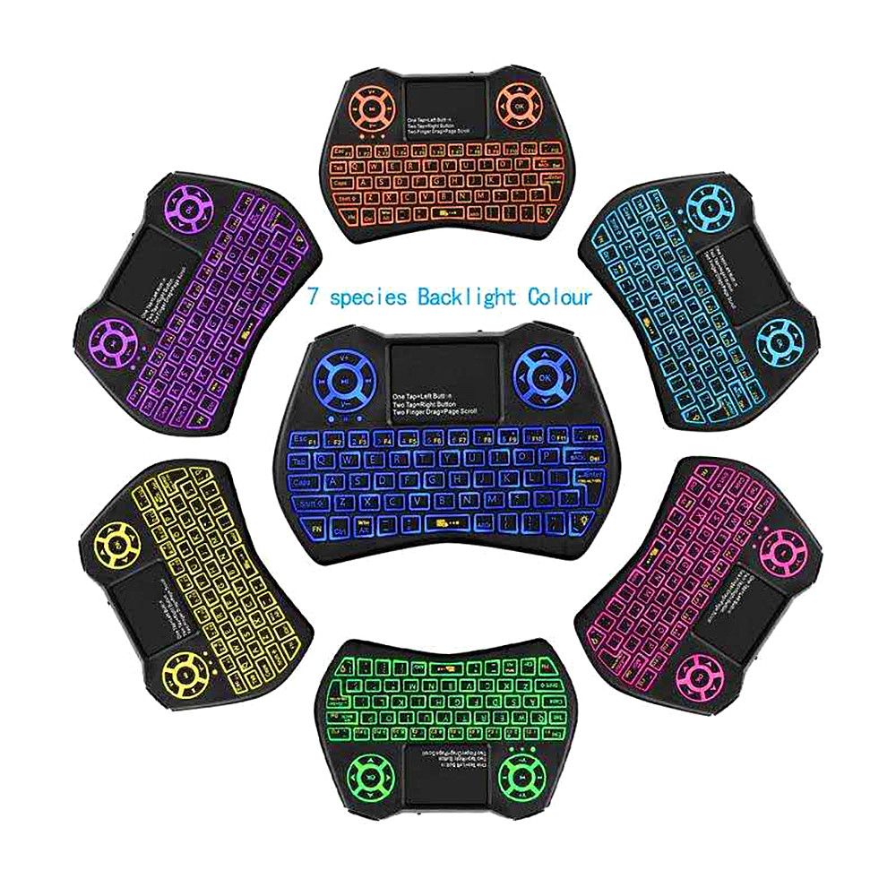 Wireless Keyboard Support Multilingual Flying Squirrels Mini Seven Dazzle Colour - Black