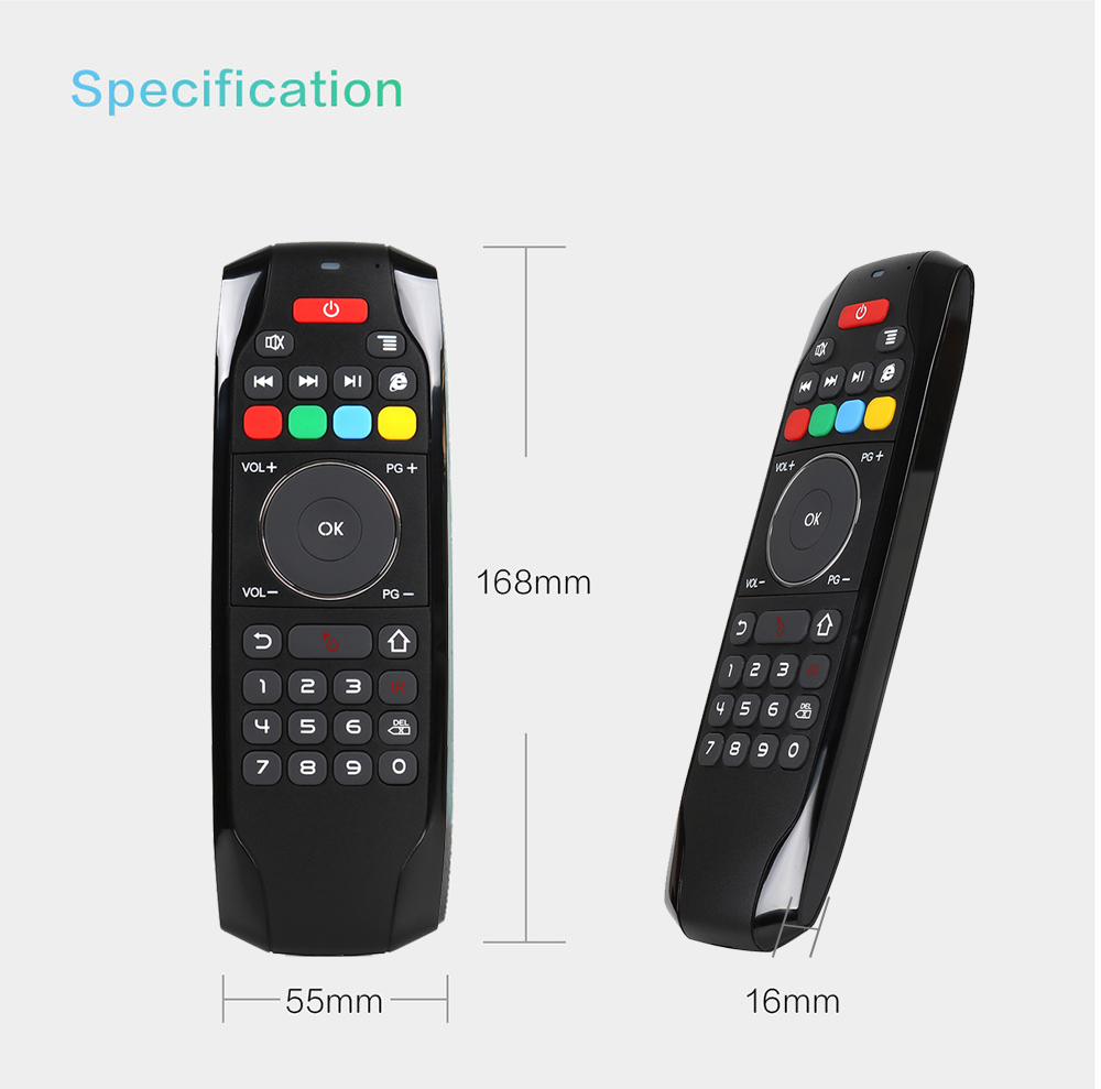 G7 Wireless Fly Mouse Keyboard Remote Control Integration- Black