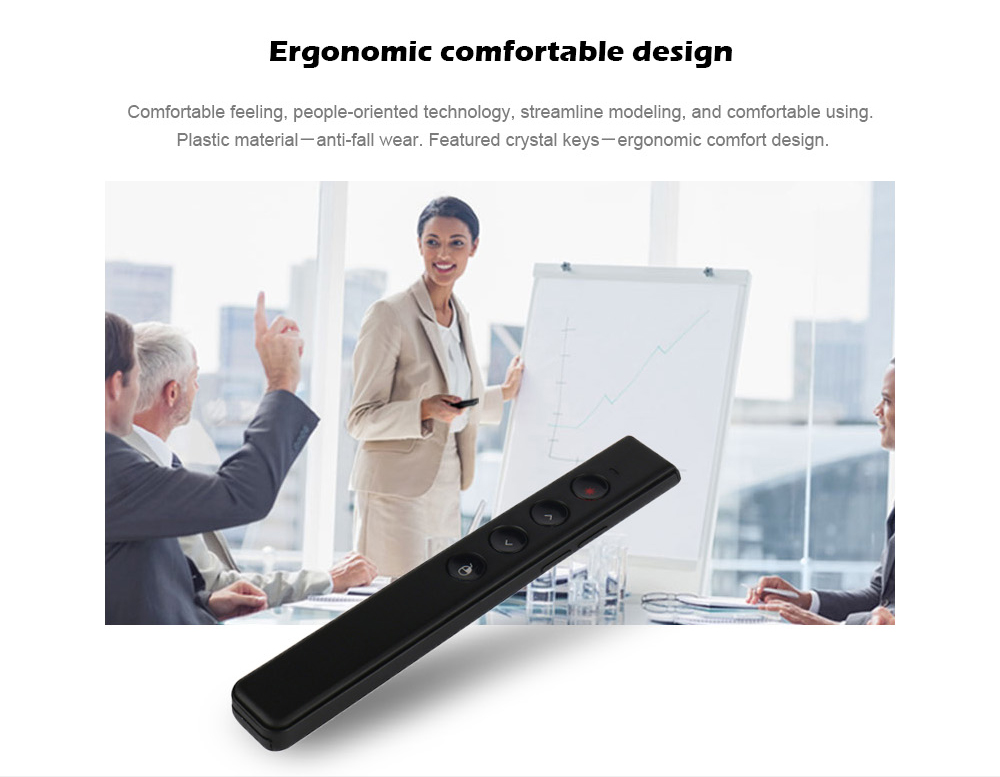 TK716 Wireless PPT Presenter with Laser Pointer Remote Control Flip Pen- White