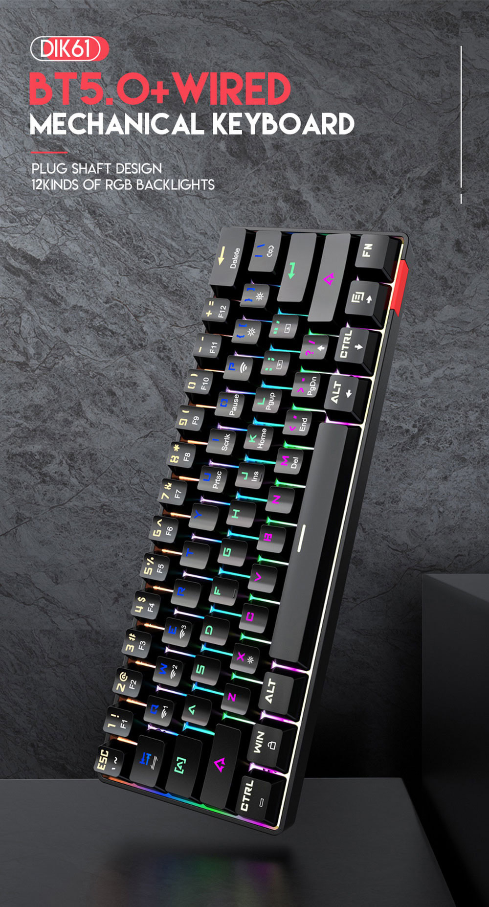 DIK61 Mechanical Keyboard - Black