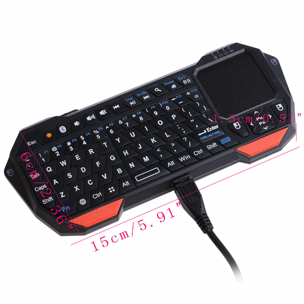 Wireless Bluetooth Air Flying Squirrels Backlight Touch The Mini Game Keyboard- Black