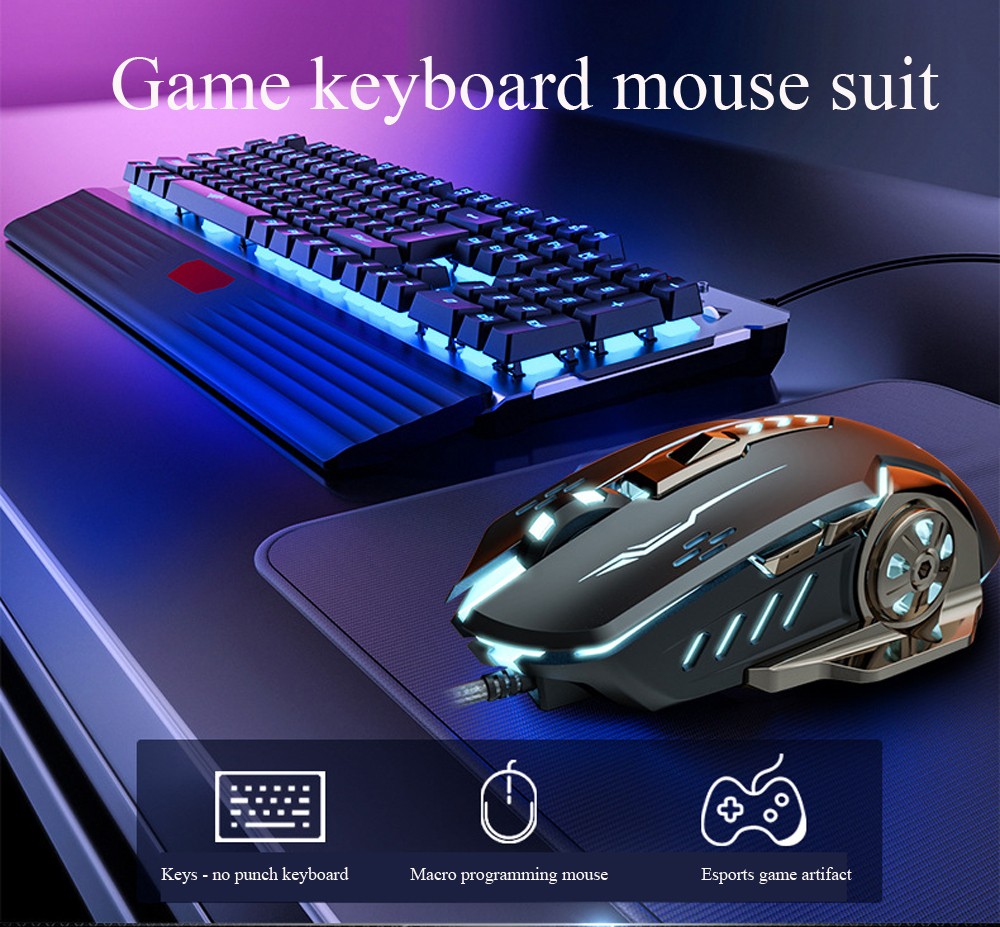 001-K50 Water-tubing Luminescence Cable Real Machinery Game Keyboard - Black Keyboard