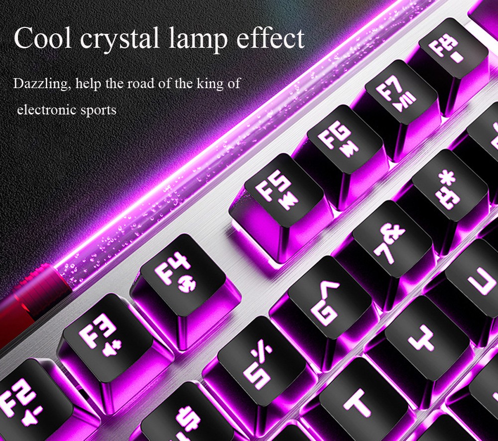 001-K50 Water-tubing Luminescence Cable Real Machinery Game Keyboard - Black Keyboard