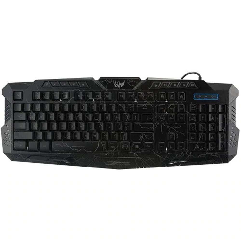 Tri-Color Backlit Computer Gaming USB Powered Full N-Key Game Keyboard - Black