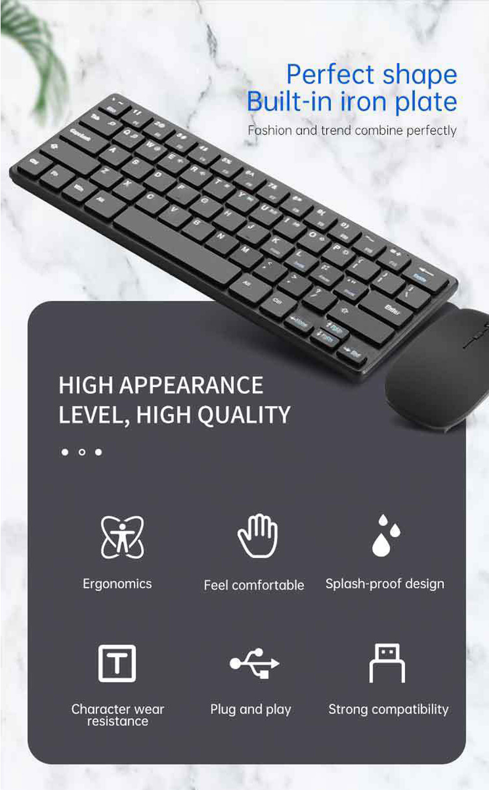 Wireless Keyboard and Mouse Set - Black