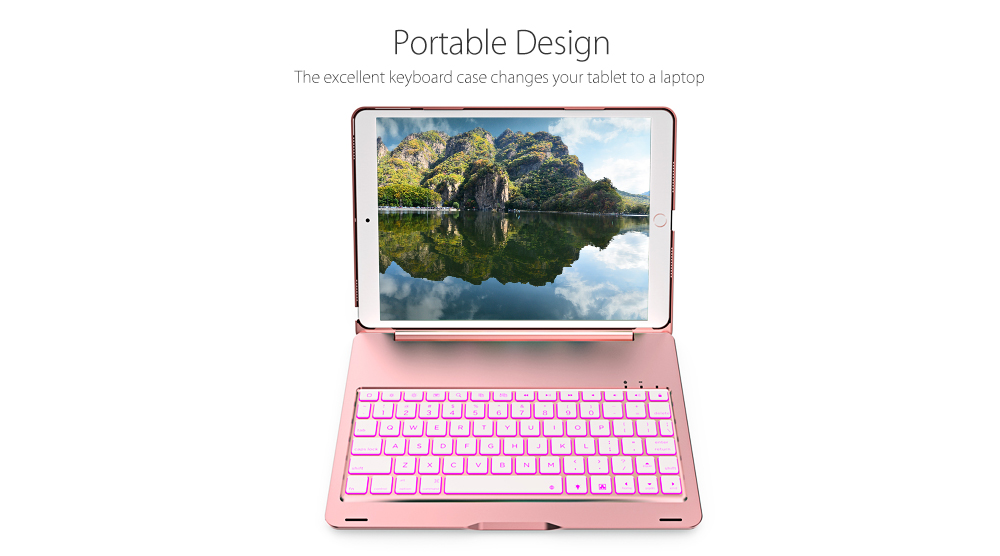 Tablet Holder with Colorful Backlight- Rose Gold