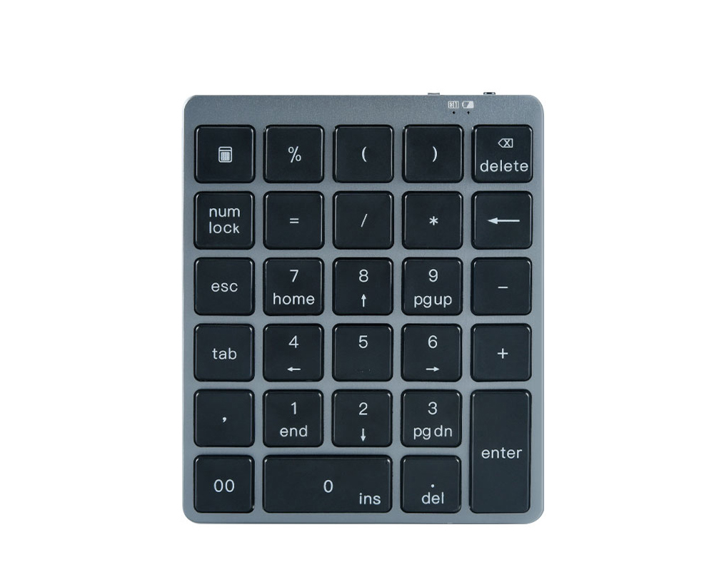 N960 Wireless 28-key Numeric Keypad Office Aluminum Bluetooth Wireless Charging Numeric Keypad Slim Mini - Black