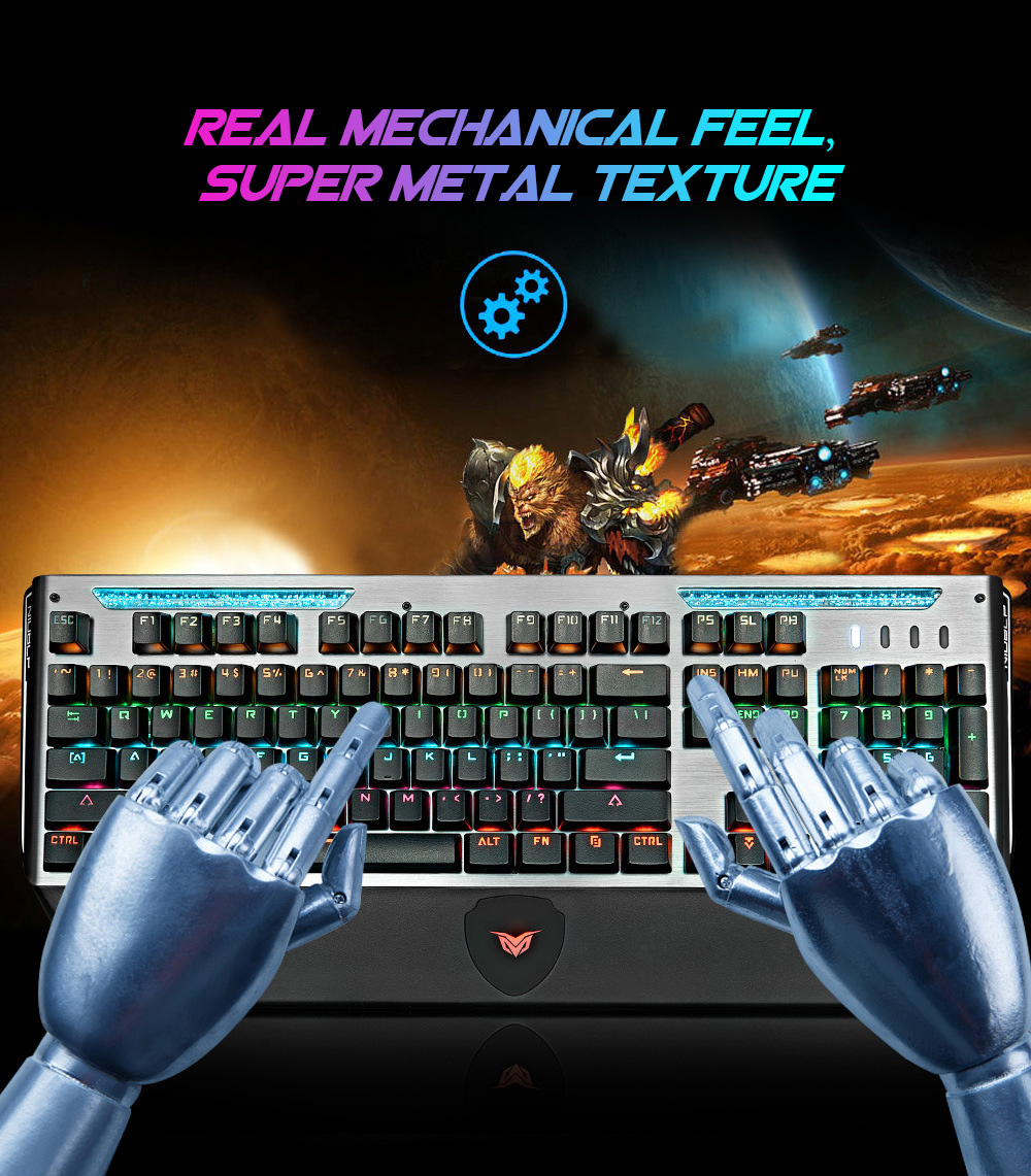 Professional Gaming Mechanical Keyboard Real mechanical feel, super metal texture