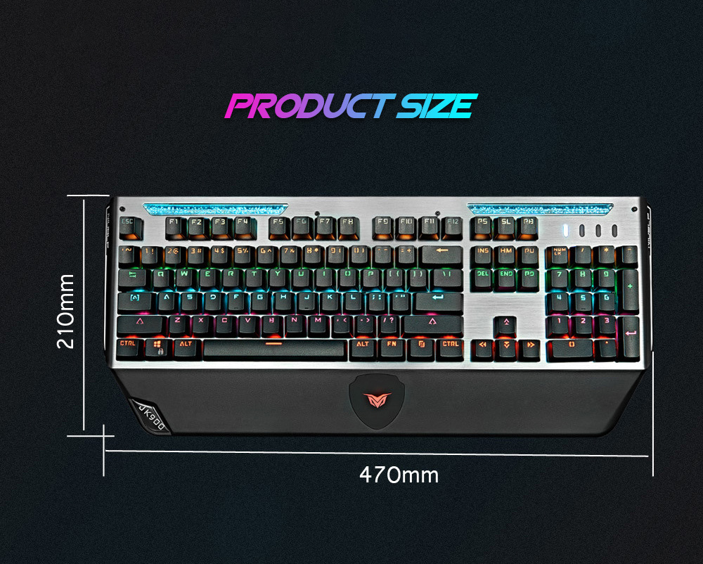 Professional Gaming Mechanical Keyboard size